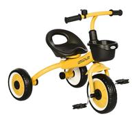 AIYAPLAY Trike With Adjustable Seat Basket Kids Tricycle Yellow, Yellow