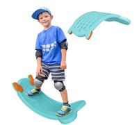 AIYAPLAY Balance Board Kids, Wobble Board Kids Seesaw Rock, Toddler Curved Balance Board for Balance Training & Sensory Play, Light Blue Blue