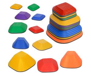 AIYAPLAY Balance Stepping Stones for Kids, 11PCs Non-Slip Stackable River Stones, Obstacle Courses for Balance & Motor Skills Aosom UK