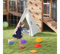 AIYAPLAY Balance Stepping Stones for Kids, 6-Piece Non-Slip Stackable River Stones, Obstacle Courses for Balance and Motor Skills, Indoor Outdoor Sensory Toy Gift for Ages 3-8 Years