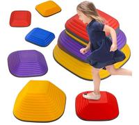 AIYAPLAY Balance Stepping Stones for Kids, 6-Piece Non-Slip Stackable River Stones, Obstacle Courses for Balance and Motor Skills, Indoor Outdoor Sensory Toy Gift for Ages 3-8 Years