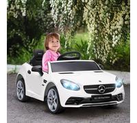 AIYAPLAY Benz SLC 300 Licensed 12V Kids Electric Cars W/ Parental Remote for 3-6 Years in White AIYAPLAY White