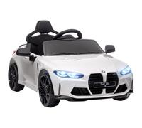 AIYAPLAY BMW M4 Licensed Electric Car for Kids 12V Remote Control White | Kids Electric Ride On, Suspension, Music, Horn, LED Lights, for Ages 3-5 Years