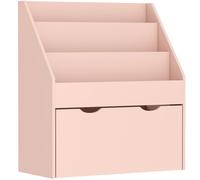 AIYAPLAY Bookcase for Kids with Shelves, Drawer, Bookcase for Bedroom, Playroom, Pink