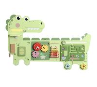 AIYAPLAY Busy Board Panels, Wall Mounted Montessori Inspired Busy Board, Toddler Learning Centre Dinosaur Theme, Green