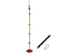 AIYAPLAY Climbing Rope, Kids Tree Swing Kit with Platforms and Disc Swings Seat, Obstacle Course Kids for Garden, Red