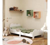 AIYAPLAY Cloud-Themed Toddler Bed Frame with Safety Rails, 143.5 x 74.5 x 56cm
