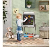 Aiyaplay Double Sided Art Easel For Kids With Paper Roll, Grey
