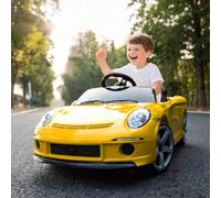 Aiyaplay Electric Car For Kids 12V Licensed Ruf Gt For 3-5 Years, Yellow