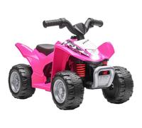 AIYAPLAY Electric Car for Kids, Honda Licensed Kids Electric Quad Bike, 6V Ride on Car ATV Toy with LED Light, Horn, for 1.5-3 Years, Pink