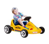 AIYAPLAY Electric Go Kart, 6V Battery Powered Kids Go Kart with Music, Light, Horn, Kids, Ride on Car for 3-5 Years, Yellow Yellow