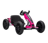 AIYAPLAY Electric Go Kart for Kids 12V Ride-On Dual Motors Ages 3-6 Pink | Racing Go Kart, 4-Position Adjustable Seat, Soft Start, LED Headlights, EVA Wheels, Up to 50 Min