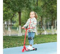 AIYAPLAY Electric Scooter for Kids 4-7, with Auxiliary Rear Wheels, Red, Red