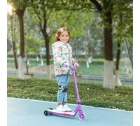 AIYAPLAY Electric Scooter for Kids Ages 4-7, with Auxiliary Rear Wheels, Flashing LED Light and Electric Brake, Kids Electric Scooter for Boys Girls, 6 KM/H & 8 KM, Purple