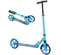 AIYAPLAY Foldable Kids Scooter with Adjustable Handlebar, 200mm Big Wheel, Rear Fender Brake, for Ages 6-12 Years, Blue