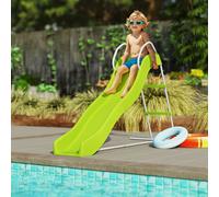 AIYAPLAY Freestanding Garden Wavy Slide for Kids with Climbing Ladder, Green AIYAPLAY Green