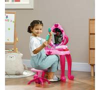 AIYAPLAY Girl's Kids Dressing Table with Mirror, Stool, Lights, 15 Accessories in Pink | Size: 600mm AIYAPLAY Pink 600mm
