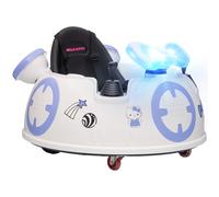 AIYAPLAY Hello Kitty Kids Ride on Bumper Car with Remote Control, Two Joysticks, Music, Lights, Safety Belt, White