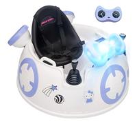 AIYAPLAY Hello Kitty Licensed Kids Bumper Car with Remote Control, 360° Rotation Spin Electric Ride On Waltzer Car with Dual Joysticks, Music, Lights, Safety Belt, for 1.5-5 Years Old, White
