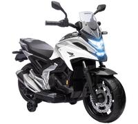 AIYAPLAY Honda Licensed 12V Kids Electric Motorbike, Ride on Motorcycle with Music, Headlights, Early Education Function, 2 Training Wheels, for 3-6 Years - White