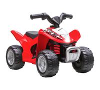 AIYAPLAY Honda Licensed Kids Electric Quad Bike, 6V Ride On Car ATV Toy, with LED Light, Horn, for 1.5-3 Years, Red Red