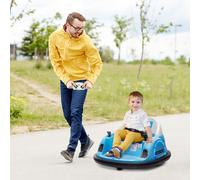 AIYAPLAY 12V Kids Bumper Car 360° Ride On Toy w/ Dual Joysticks, Lights in Blue AIYAPLAY Blue