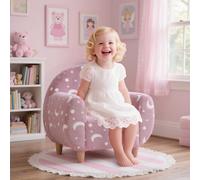 Aiyaplay Kids Armchair, Glow In The Dark Single Chair For Bedroom, Pink