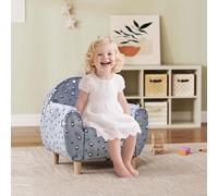 AIYAPLAY Kids Armchair, Glow in the Dark Chair for Bedroom - 55H x 40W x 55D cm - Grey