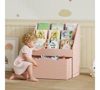 Aiyaplay Kids Bookcase W/ 3 Tier Shelves, Drawer, For Bedroom, Nursery, Pink, Pink