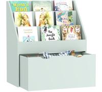 AIYAPLAY Kids Bookcase W/ 3 Tier Shelves - Drawer - For Bedroom - Nursery - Green | TJ Hughes