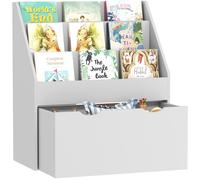 AIYAPLAY Kids Bookcase W/ 3 Tier Shelves - Drawer - For Bedroom - Nursery - Grey | TJ Hughes