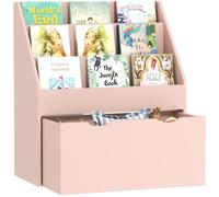 AIYAPLAY Kids Bookcase W/ 3 Tier Shelves - Drawer - For Bedroom - Nursery - Pink | TJ Hughes