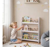 AIYAPLAY 3-Tier Kids Bookshelf Wall Mounted, Kids Bookcase for Playroom, Living Room for Toddlers and Children Aged 3-8, White