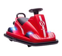 AIYAPLAY Kids Bumper Car 360° Rotation Spin Steering Wheel Control Red