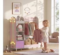 Aiyaplay Kids Clothing Rack With Lights Mirror, Non-Woven Drawer For Age 3-8