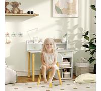 AIYAPLAY Kids Desk & Chair Set for Studying, Reading & Drawing - Green in White AIYAPLAY White