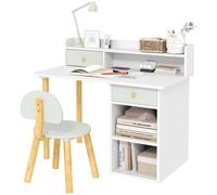 Aiyaplay Kids Desk And Chair Set For Studying, Reading, Drawing, Green