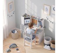 Aiyaplay Kids Desk And Chair Set W/ Cabinets For Ages 5-12 Years, Grey
