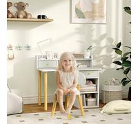 AIYAPLAY Kids Desk & Chair Set for Studying, Reading & Drawing - Green in White AIYAPLAY White