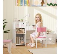 AIYAPLAY AIYAOLAY Kids Desk and Chair Set, Toddler Table and Chair Set, Rabbit Themed, White