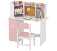 AIYAPLAY Kids Desk & Chair Set w/ Cabinets for Ages 5-12 Years, Pink AIYAPLAY Pink
