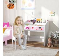 AIYAPLAY Kids Desk & Chair Set, Children's Study Table & Chair with Storage, Pull-out Drawer, for Bedroom Playroom, Nursery - Pink
