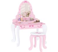 Aiyaplay Kids Dressing Table Set, Two-Piece Children Vanity Table With Stool