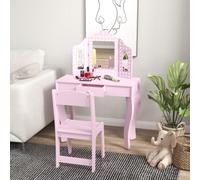 Aiyaplay Kids Dressing Table Set Make Up W/ Stool, Drawer, For Playroom