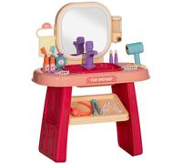 AIYAPLAY Kids Dressing Table with Mirror, LED Light and 23 Accessories Pink, none