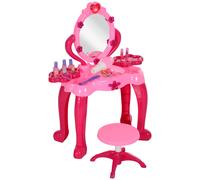 AIYAPLAY Kids Dressing Table with Mirror, Stool, Lights, 15 Accessories