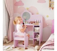 Aiyaplay Kids Dressing Table With Mirror, Stool, Vanity Table, Purple