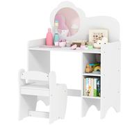 AIYAPLAY Kids Dressing Table With Mirror - Stool - Vanity Table - White | TJ Hughes