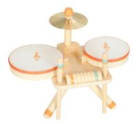 AIYAPLAY Kids Drum Kit with 2 Drums Cymbal Music Learning Natural Wood | Wooden Musical Instruments, Percussion Sensory Toys, Scraper, 2 Mallets for Toddlers