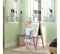 AIYAPLAY Art Easel for Kids, Double-Sided Whiteboard Chalkboard w/ Paper Roll in Pink AIYAPLAY Pink